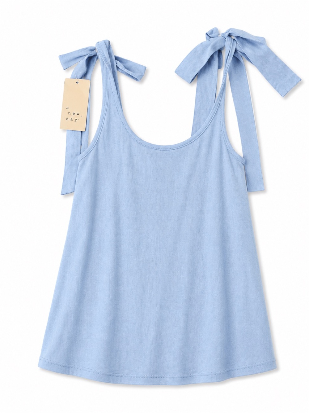 NEW With Tags Light Blue Tie-Shoulder Tank Top